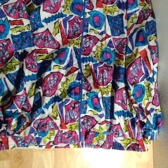 Vintage Lady Lavon Abstract Geometric Pattern Windbreaker - Picture 3 of 7